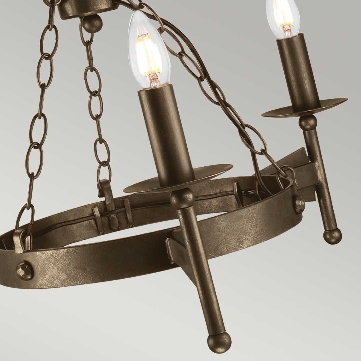 Cromwell Steel 3 Light Chandelier Old Bronze - CW3-OLD-BRZ