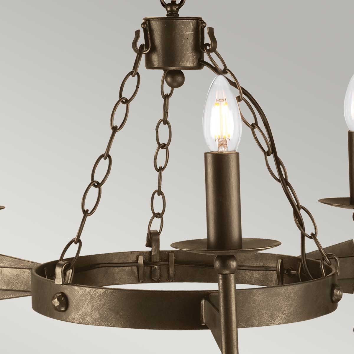 Cromwell Steel 3 Light Chandelier Old Bronze - CW3-OLD-BRZ
