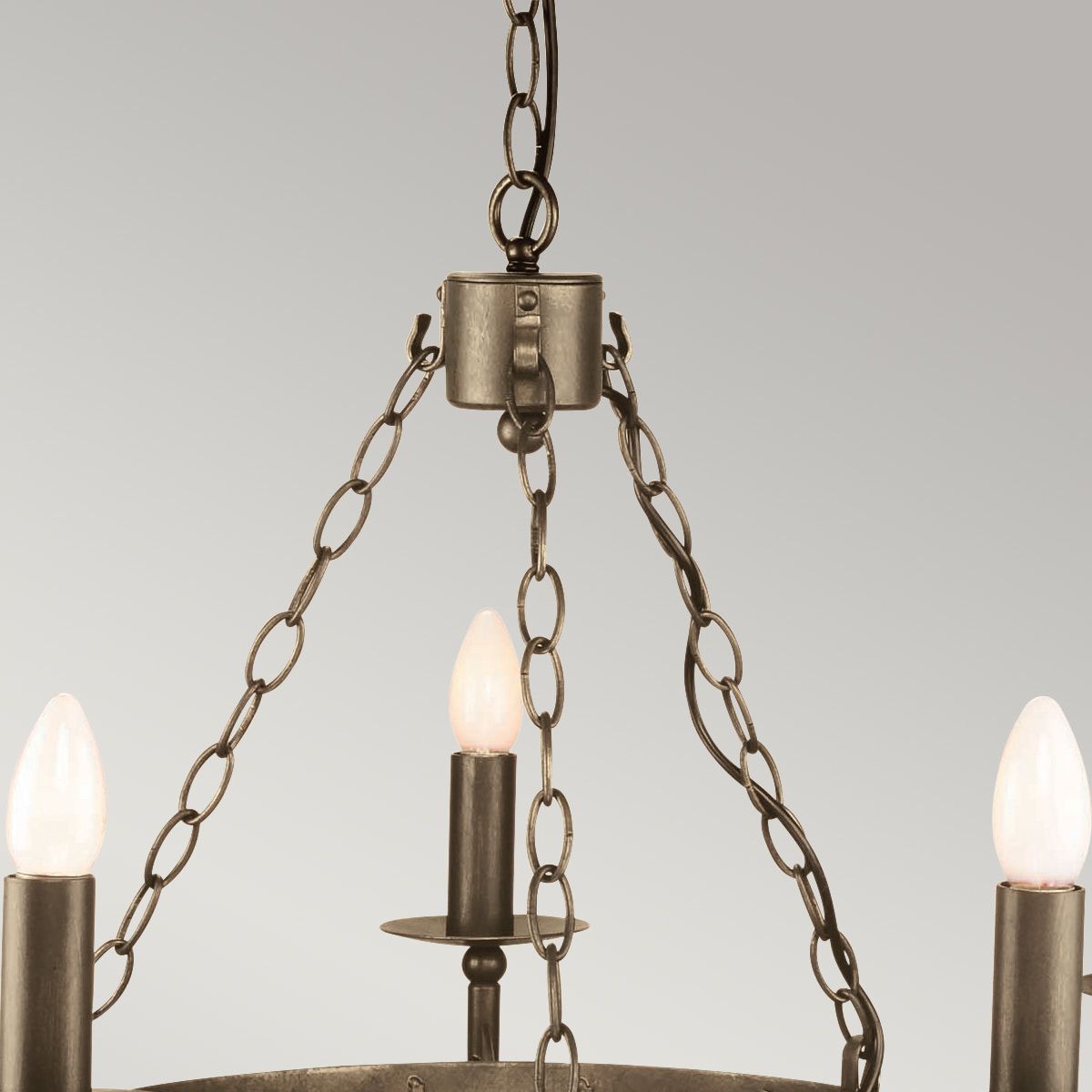 Cromwell Steel 5 Light Chandelier Old Bronze - CW5-OLD-BRZ