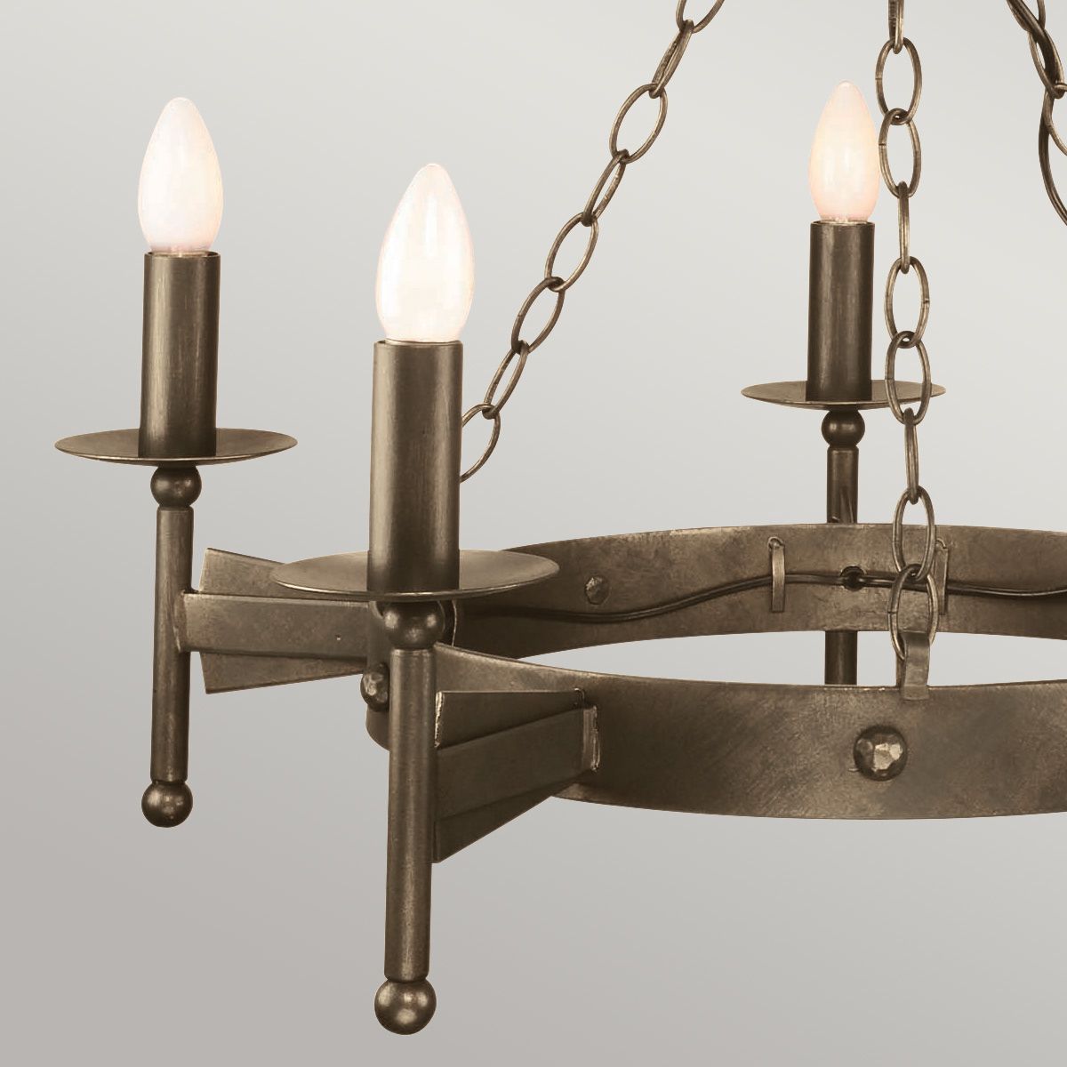 Cromwell Steel 5 Light Chandelier Old Bronze - CW5-OLD-BRZ