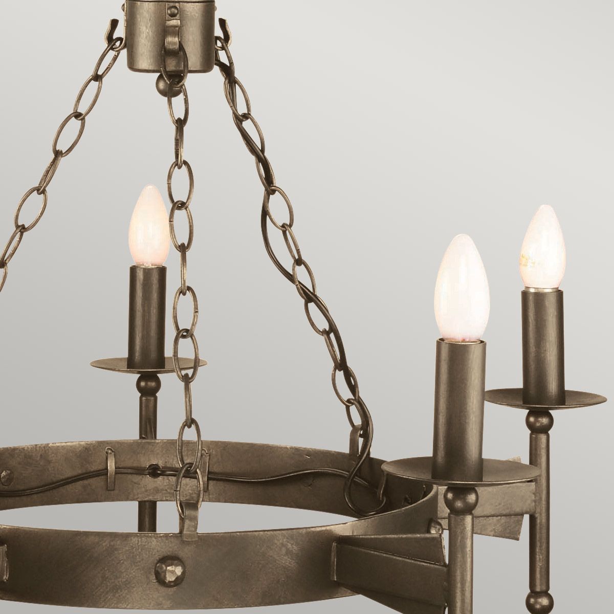 Cromwell Steel 5 Light Chandelier Old Bronze - CW5-OLD-BRZ