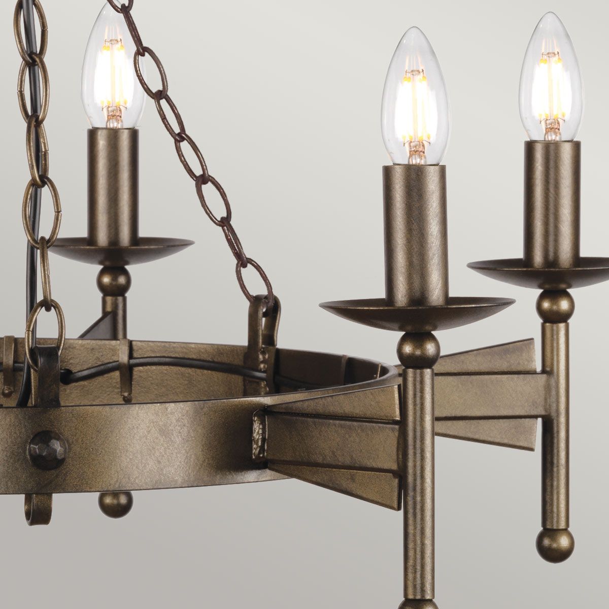 Cromwell Steel 6 Light Chandelier Old Bronze - CW6-OLD-BRZ