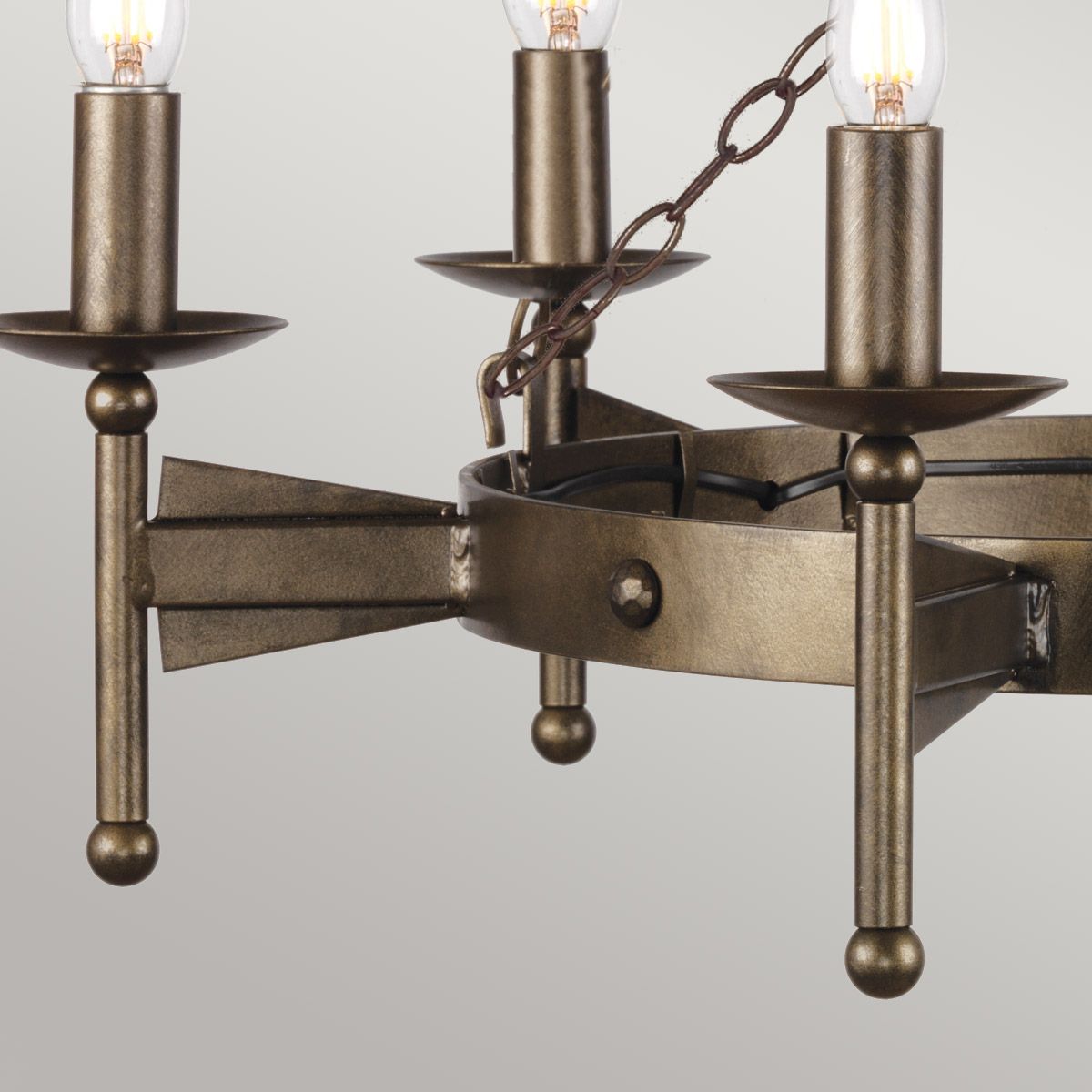 Cromwell Steel 6 Light Chandelier Old Bronze - CW6-OLD-BRZ