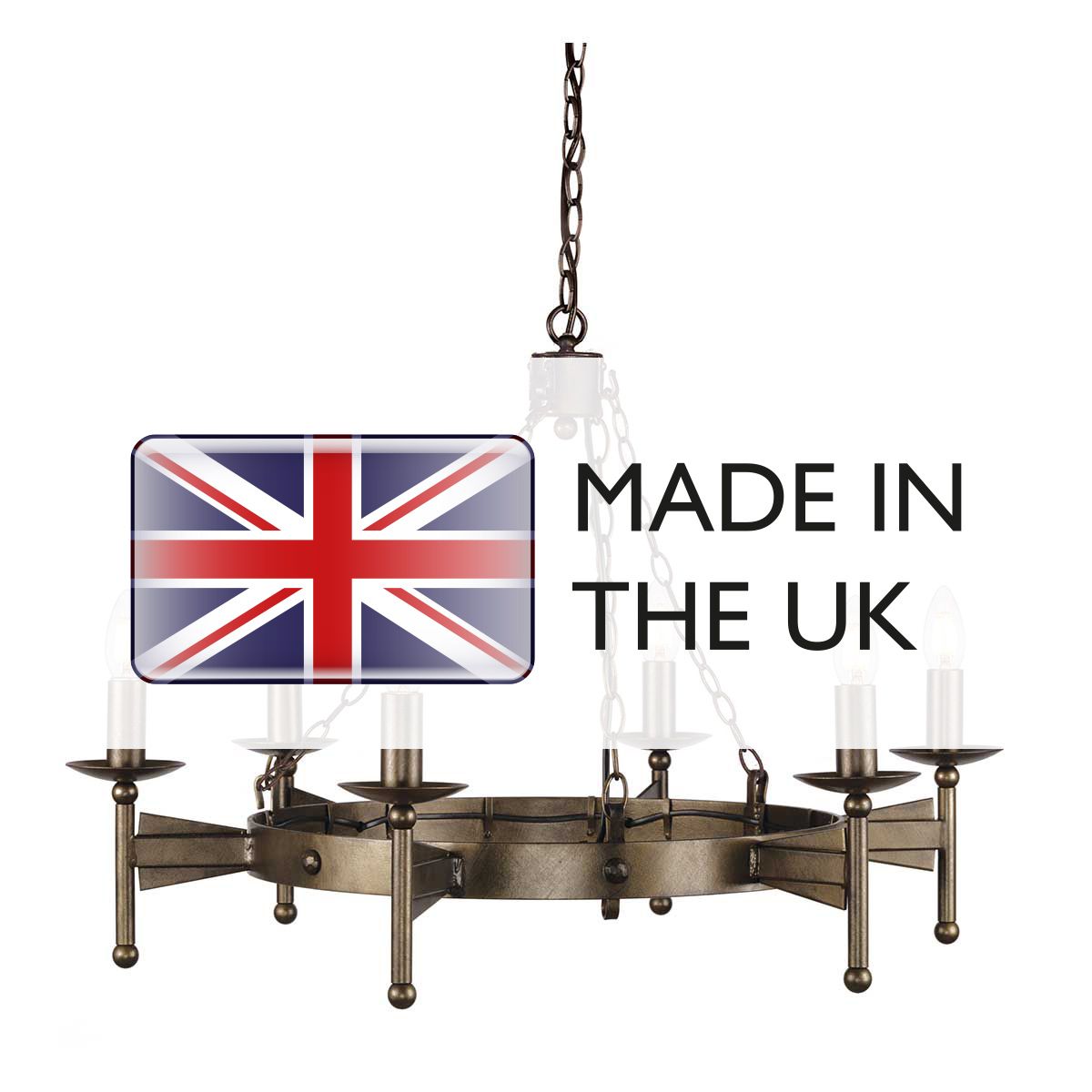 Cromwell Steel 6 Light Chandelier Old Bronze - CW6-OLD-BRZ