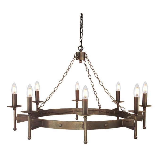 Cromwell Steel 8 Light Chandelier Old Bronze - CW8-OLD-BRZ