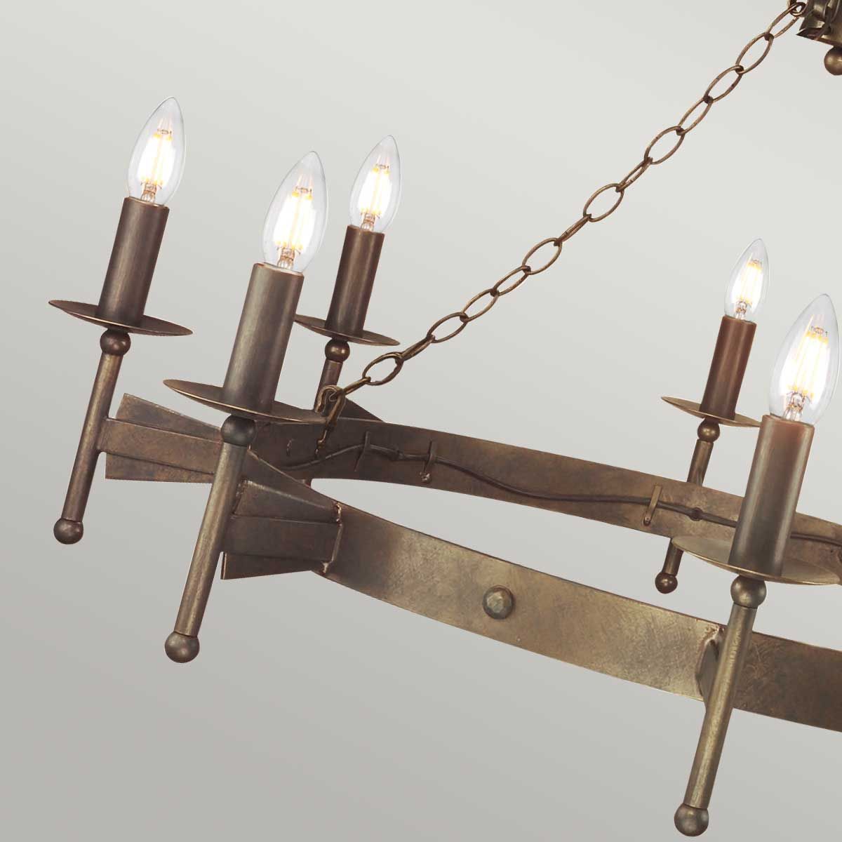 Cromwell Steel 8 Light Chandelier Old Bronze - CW8-OLD-BRZ