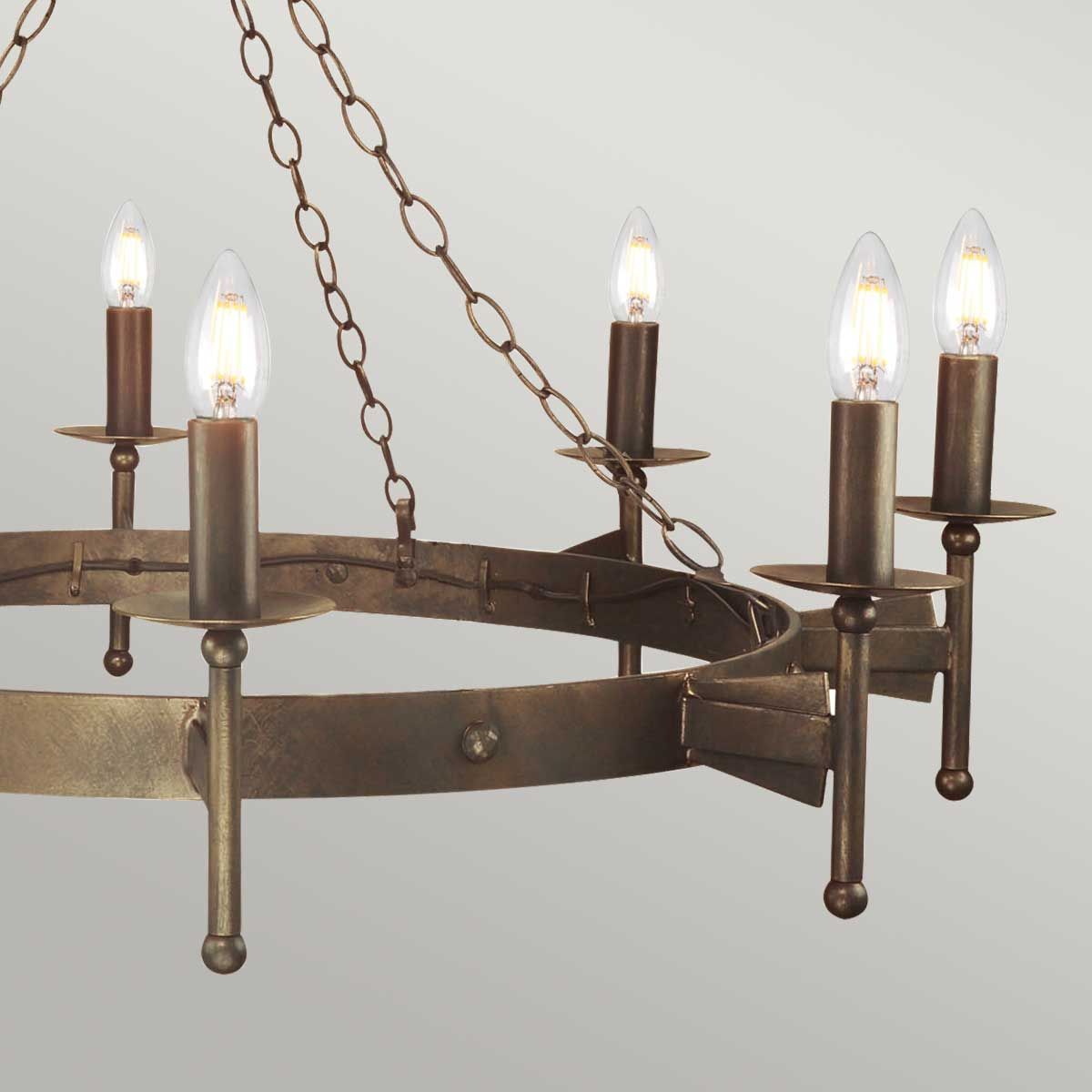 Cromwell Steel 8 Light Chandelier Old Bronze - CW8-OLD-BRZ