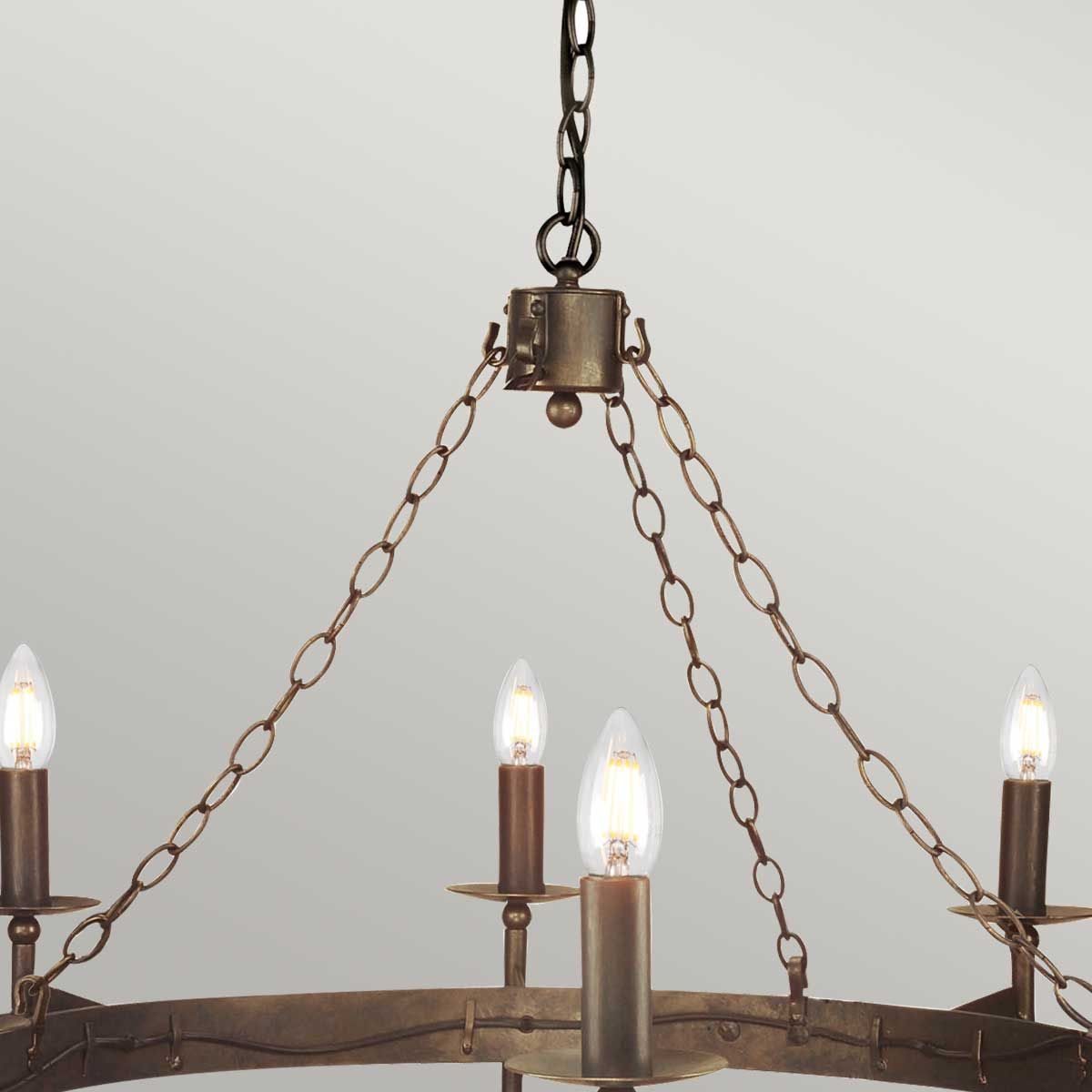 Cromwell Steel 8 Light Chandelier Old Bronze - CW8-OLD-BRZ