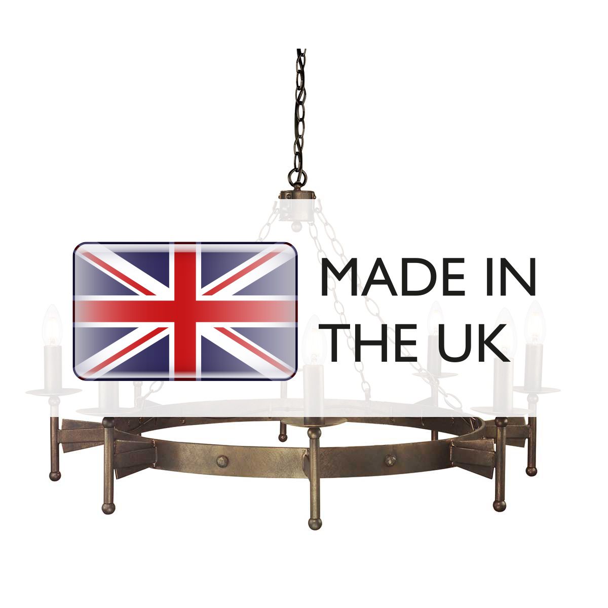 Cromwell Steel 8 Light Chandelier Old Bronze - CW8-OLD-BRZ