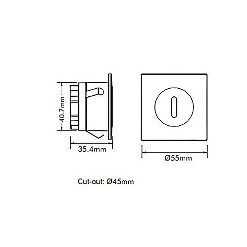 Square LED Step Light Black Aluminium 10° TRI colour - STEP-516BK/TC