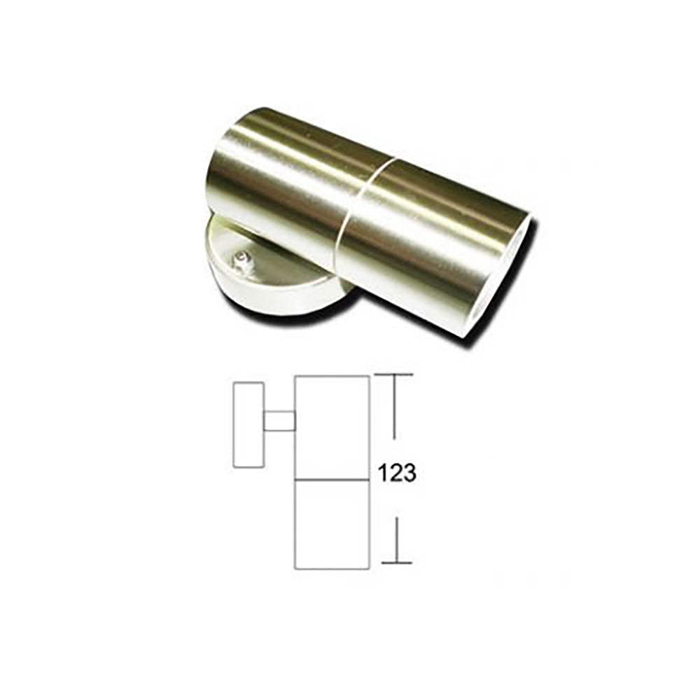 Exterior Spotlight Round Fixed H123mm 304 Stainless Steel - 146 B+C