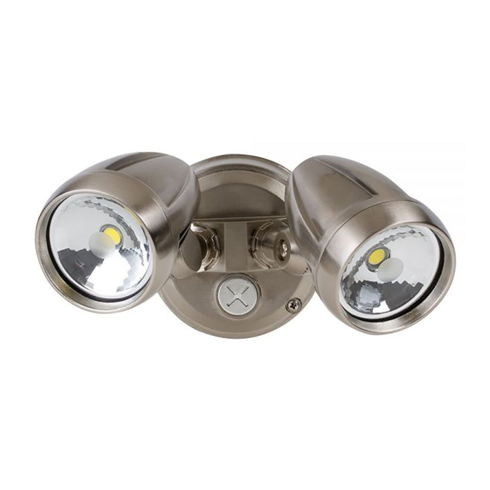 Buy Exterior Spotlights Australia Exterior Spotlight 2 LED Brush Chrome Aluminium IP44 TRI CCT - AC4205/BC/TC