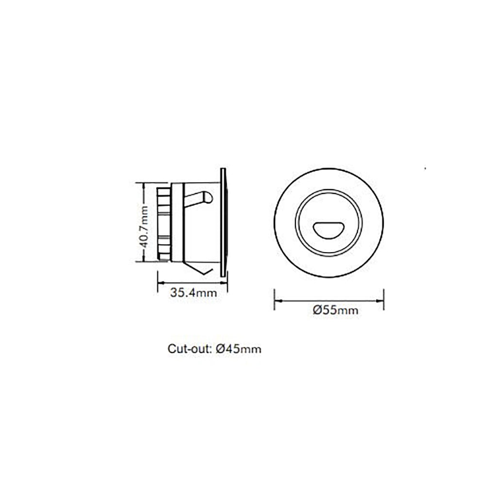 Buy Step Lights Australia Round LED Step Light Satin Chrome Aluminium 30° TRI colour - STEP-512SCH/TC