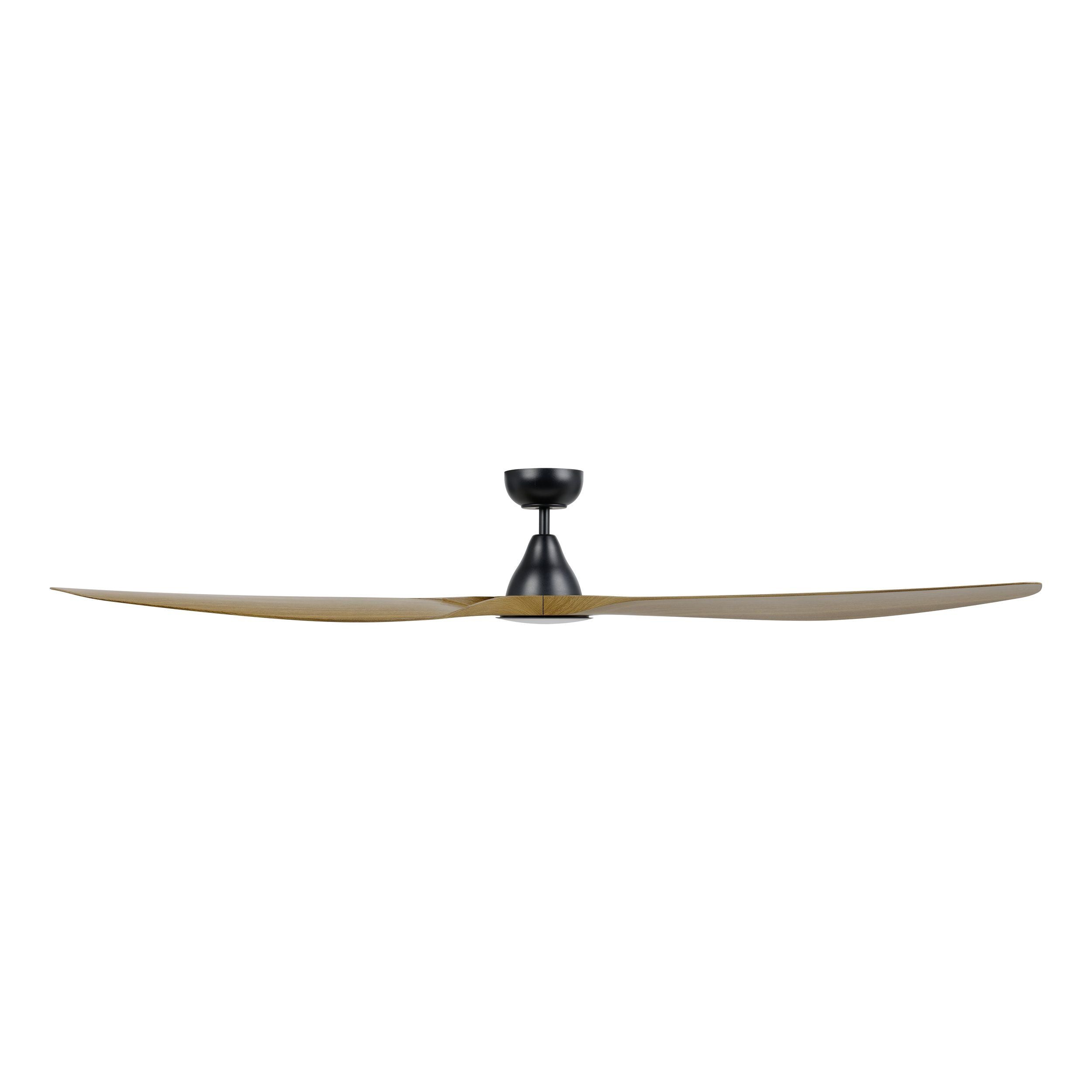 Surf DC Ceiling Fan 72" With LED Light Black With Burmese Teak Blade - 20789517