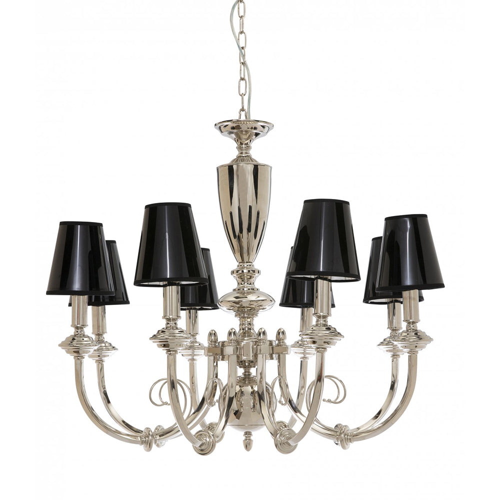 Buy Chandeliers Australia Fiorentino Lighting - KARDIFF 8 Light Crystal Chandelier Chrome & Black