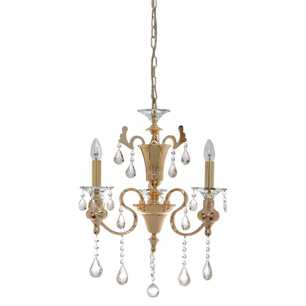Buy Chandeliers Australia Fiorentino Lighting - AMATRICE 3 Light Gold Crystal Chandelier