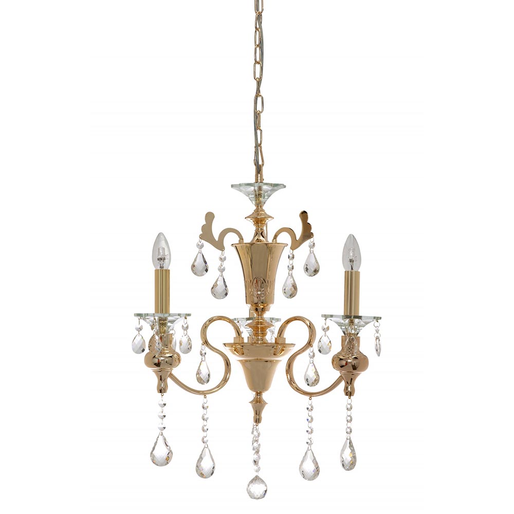 Fiorentino Lighting - AMATRICE 3 Light Gold Crystal Chandelier