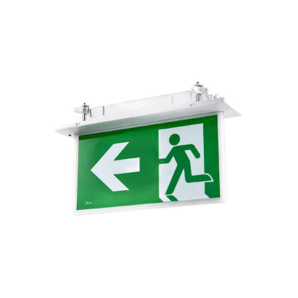 Recessed Emergency LED Exit Sign Light W363mm 1W Black - SP-2002 BK