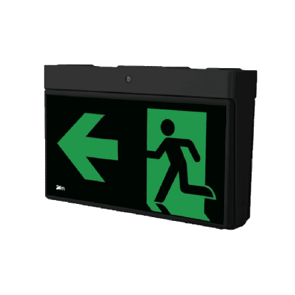Buy Emergency LED Exit Signs Australia Surface Emergency LED Exit Sign Light W316mm 1W Black - SP-2001 BK