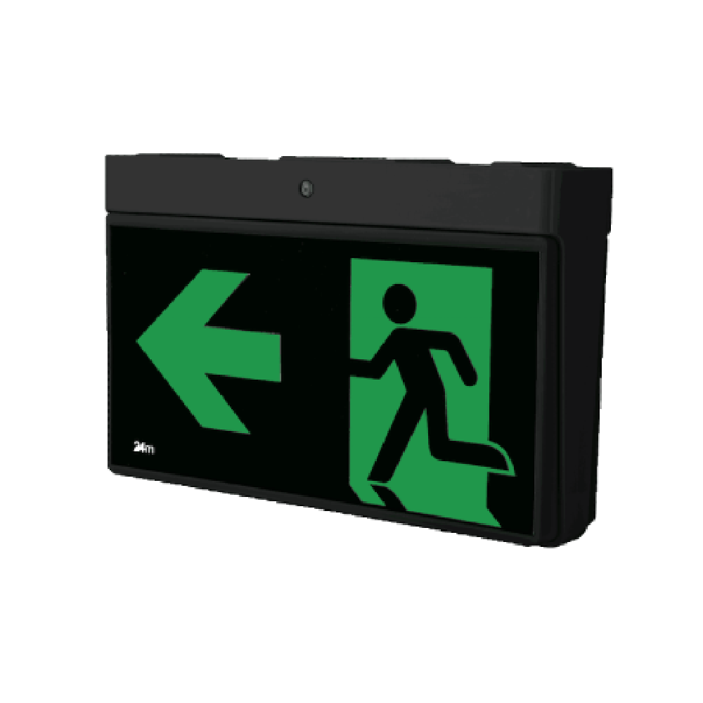 Surface Emergency LED Exit Sign Light W316mm 1W Black - SP-2001 BK