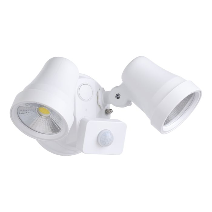 Coastguard Double Light LED Exterior Wall Light with Sensor 15W Tri Colour White - 206901
