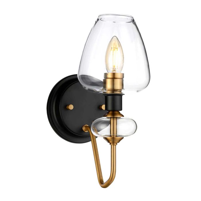 Armand Wall Light Aged Brass Plated & Charcoal Black Paint - DL-ARMAND1-AB
