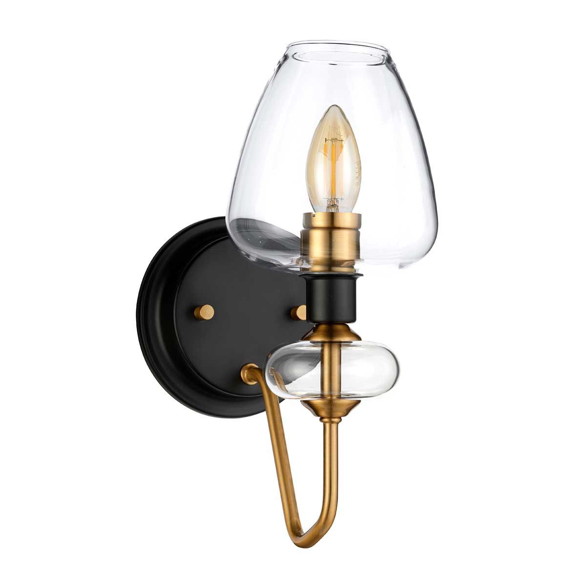 Armand Wall Light Aged Brass Plated & Charcoal Black Paint - DL-ARMAND1-AB