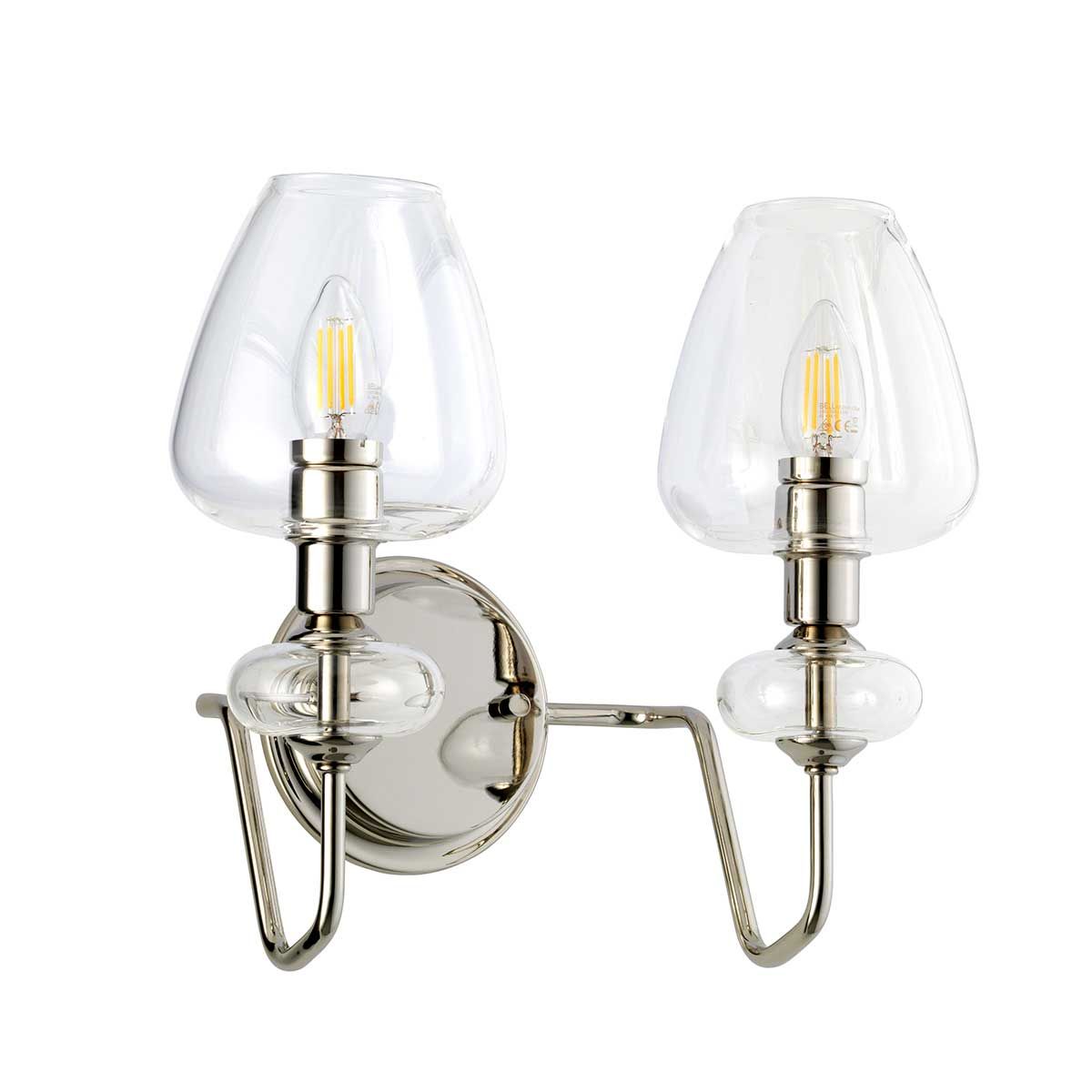 Armand 2 Light Wall Light Polished Nickel - DL-ARMAND2-PN