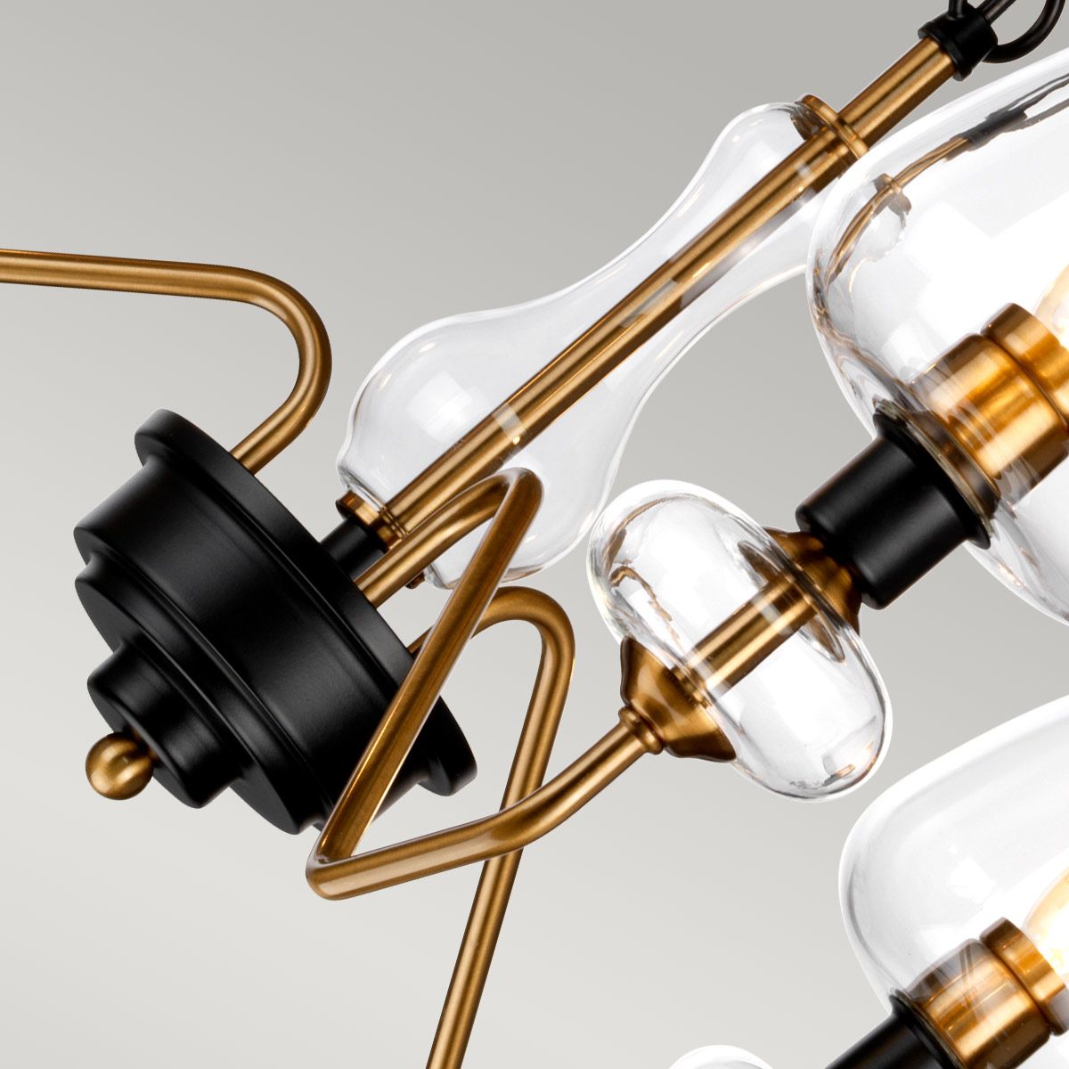 Armand 3 Light Pendant Aged Brass Plated & Charcoal Black Paint - DL-ARMAND3-AB