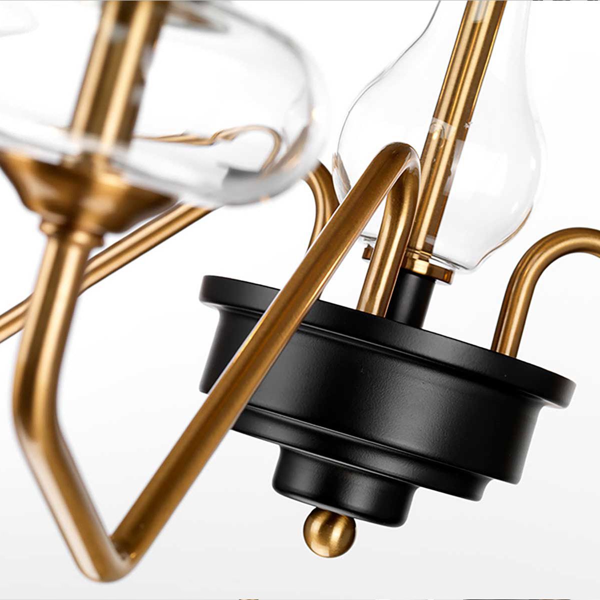 Armand 3 Light Pendant Aged Brass Plated & Charcoal Black Paint - DL-ARMAND3-AB