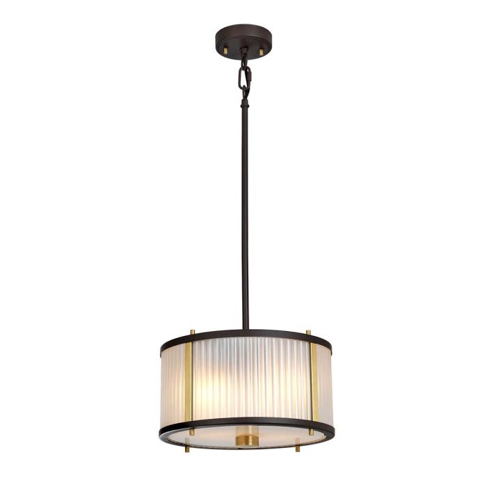 Corona 2 Light Pendant Museum Bronze Dark Brown Painted & Aged Brass - DL-CORONA-2P-BAB