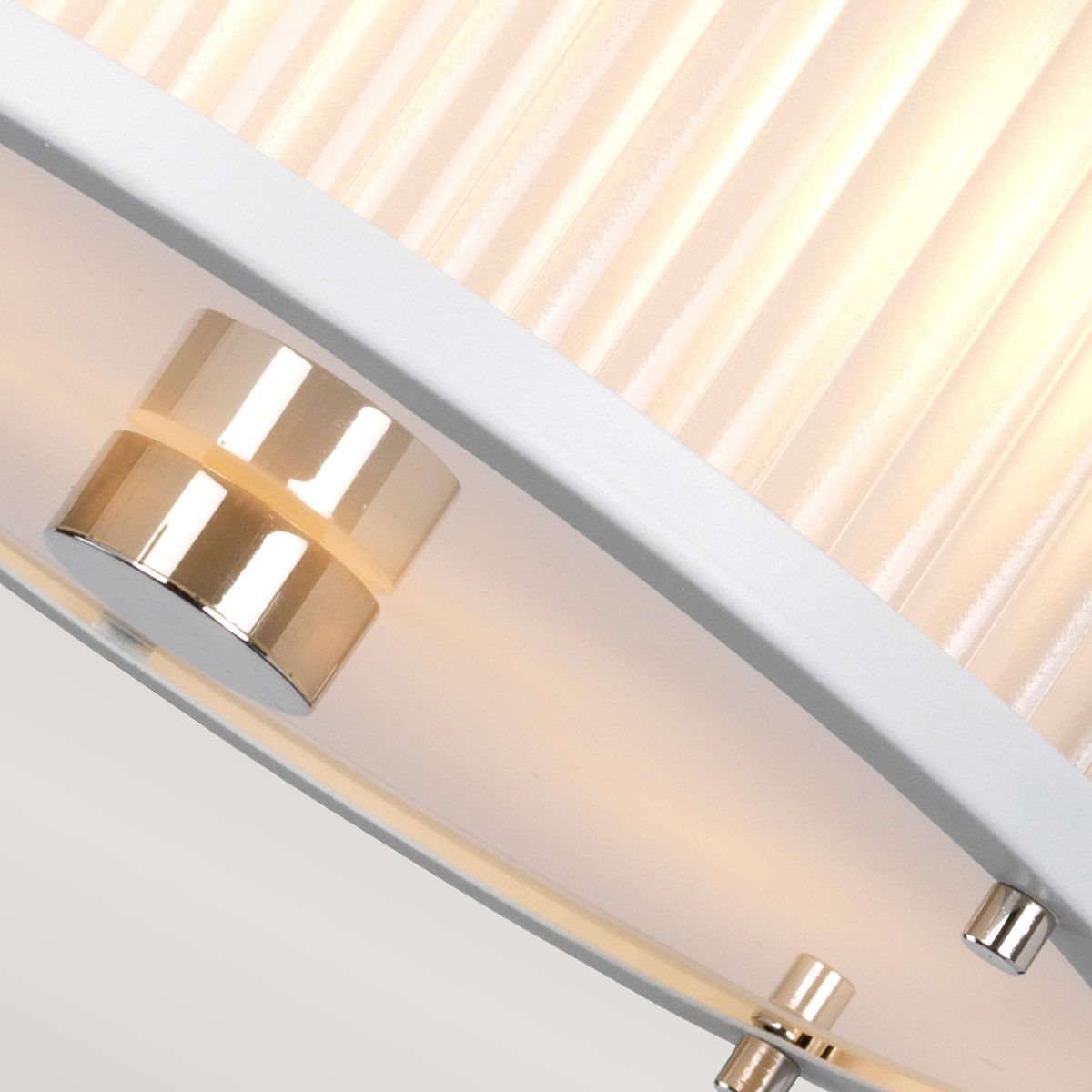 Corona 2 Light Pendant White Satin Painted & Polished Nickel - DL-CORONA-2P-WPN