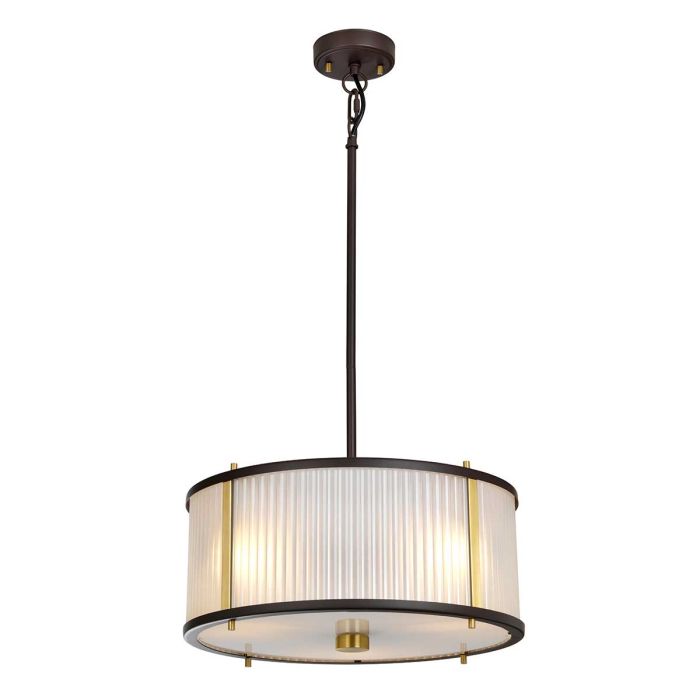 Corona 3 Light Pendant Museum Bronze Dark Brown Painted & Aged Brass - DL-CORONA-3P-BAB