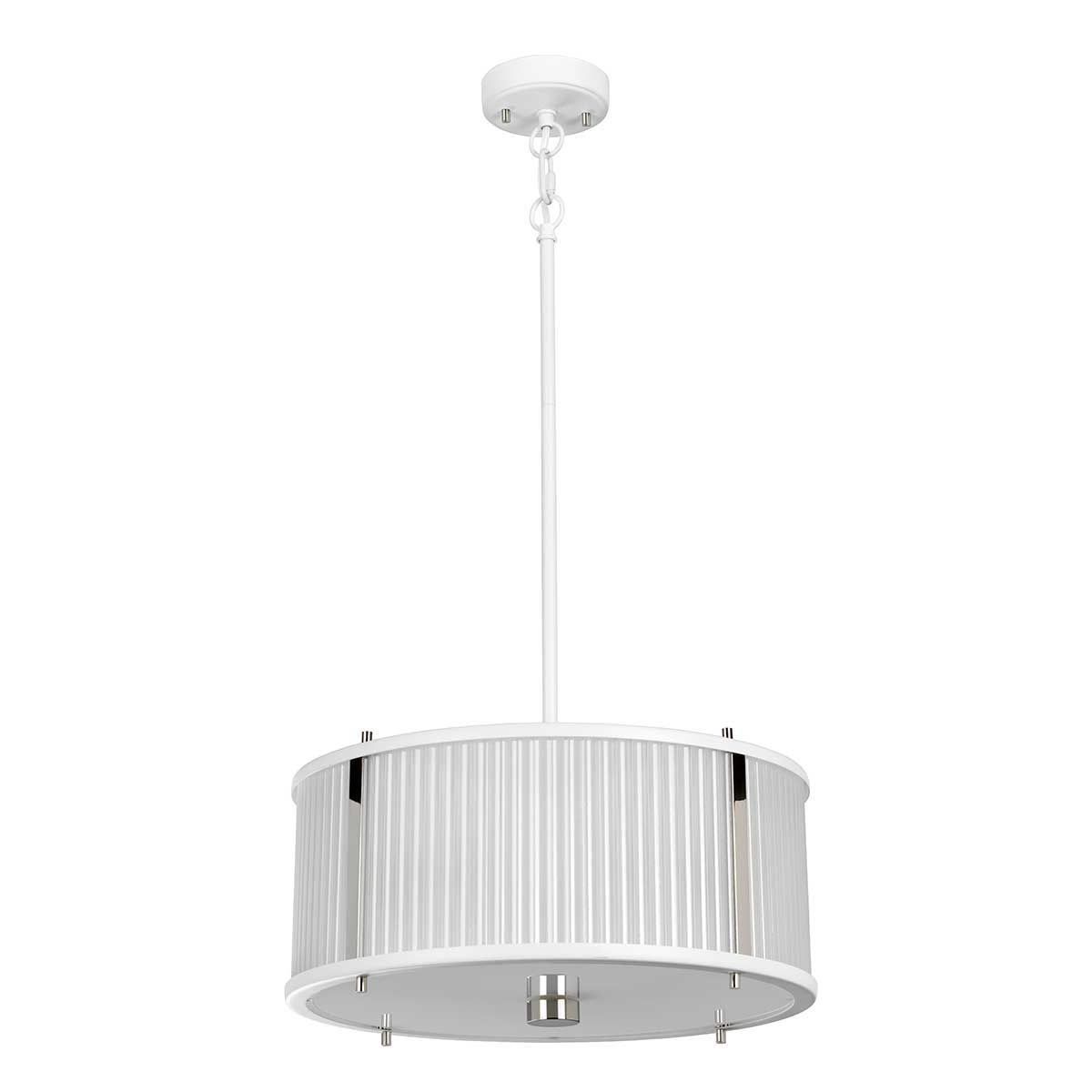 Corona 3 Light Pendant White Satin Painted & Polished Nickel - DL-CORONA-3P-WPN