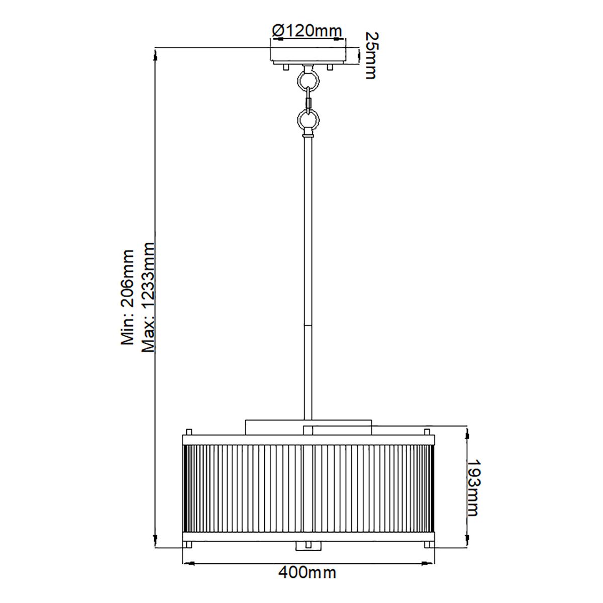 Corona 3 Light Pendant White Satin Painted & Polished Nickel - DL-CORONA-3P-WPN