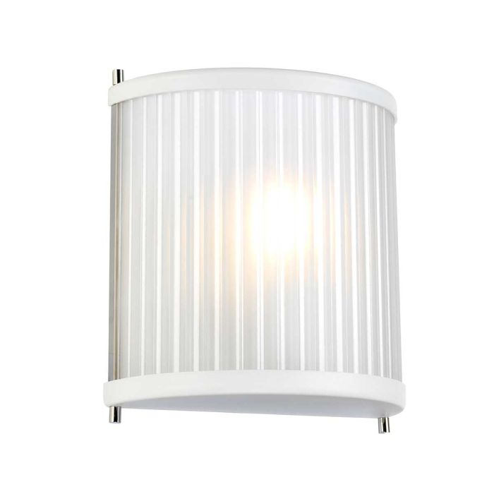 Corona Wall Light White Satin Painted & Polished Nickel - DL-CORONA1-WPN