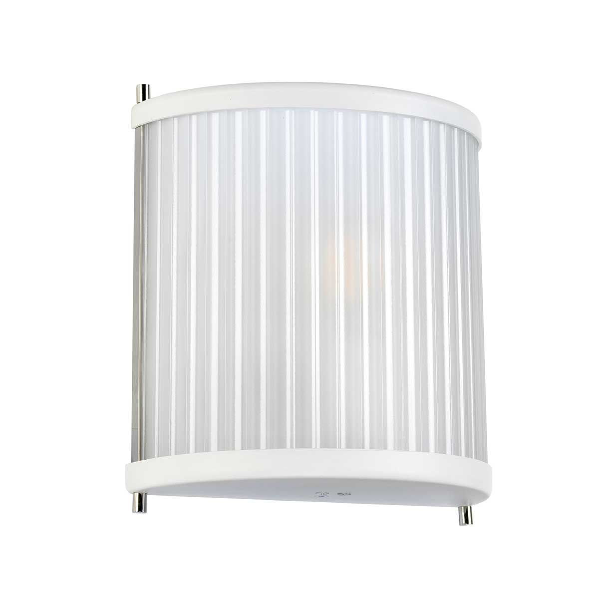 Corona Wall Light White Satin Painted & Polished Nickel - DL-CORONA1-WPN