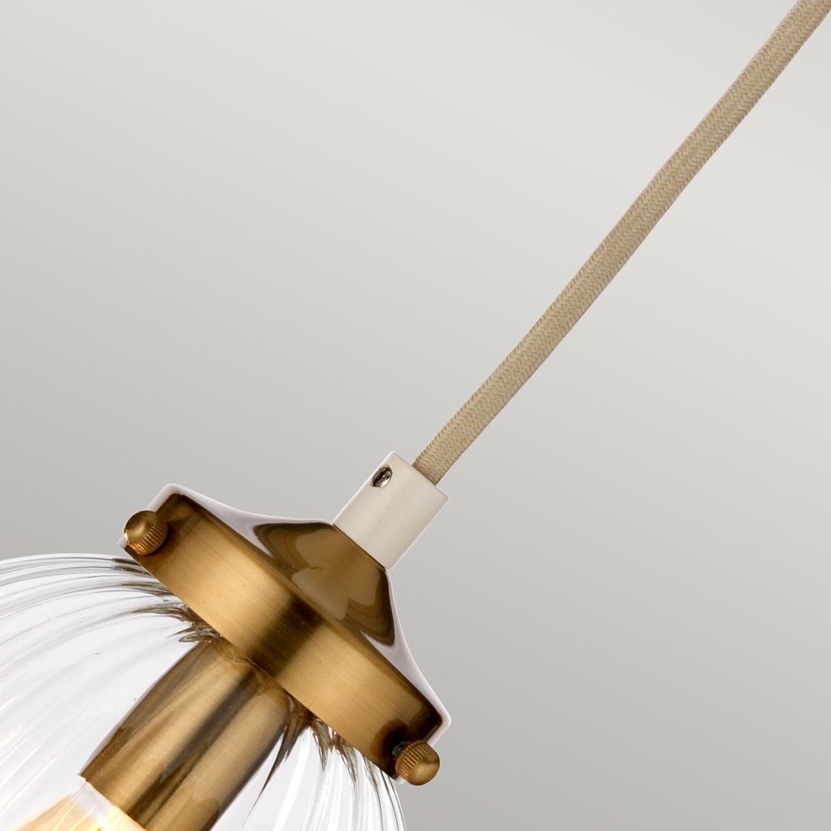 Cosmos 1 Light Pendant Cream Painted & Aged Brass - DL-COSMOS-1P