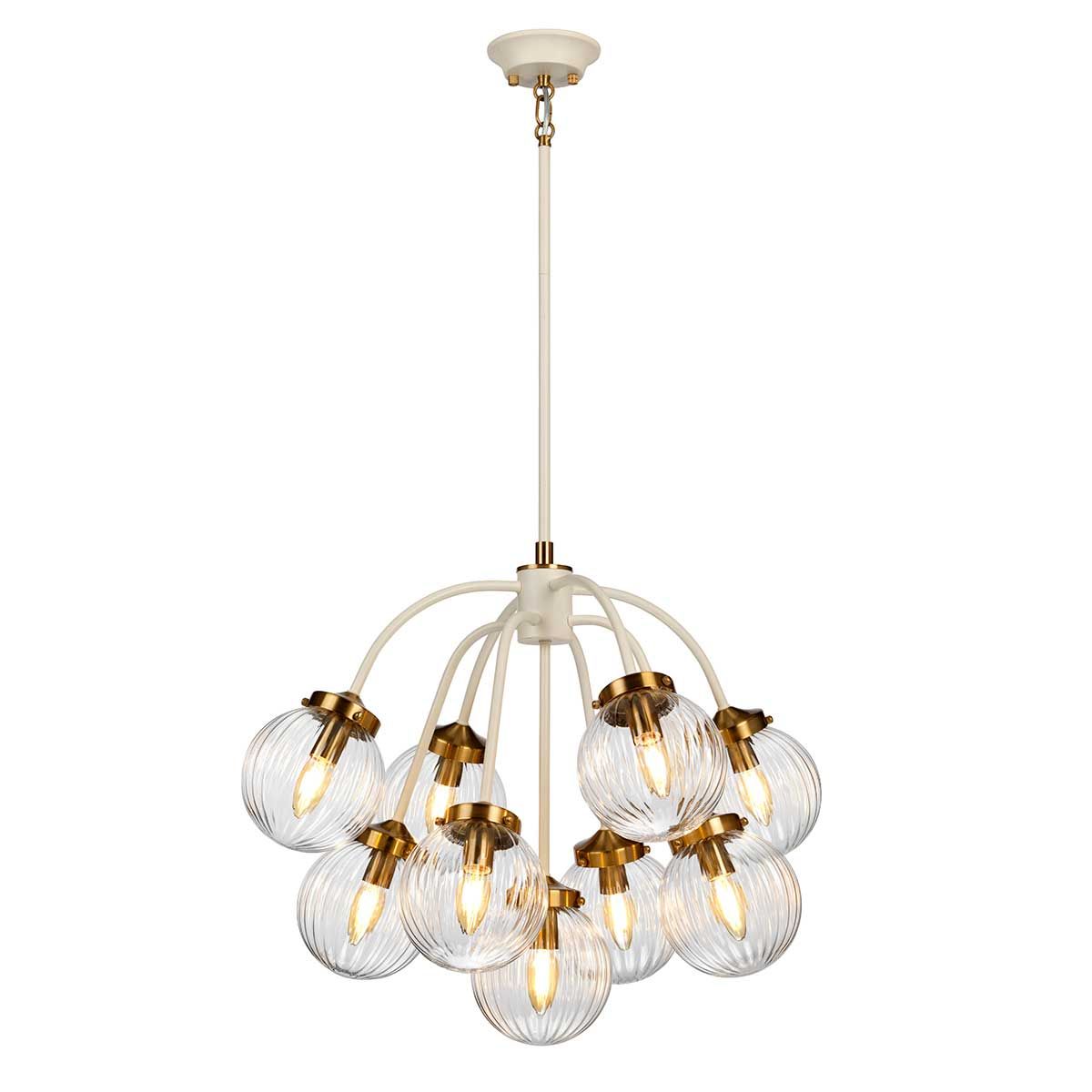 Cosmos 9 Light Pendant Cream Painted & Aged Brass - DL-COSMOS9