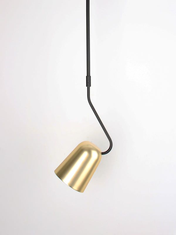 Dobi Rod Pendant Light Black & Brass - SE S/DOBI/60/BRA/BK