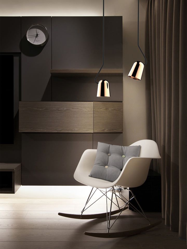 Dobi Rod Pendant Light Black & Copper - SE S/DOBI/60/COP/BK