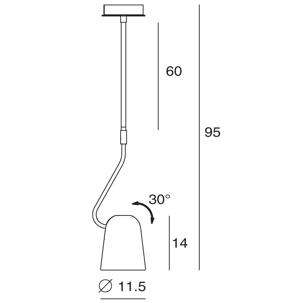 Dobi Rod Pendant Light Black & Copper - SE S/DOBI/60/COP/BK