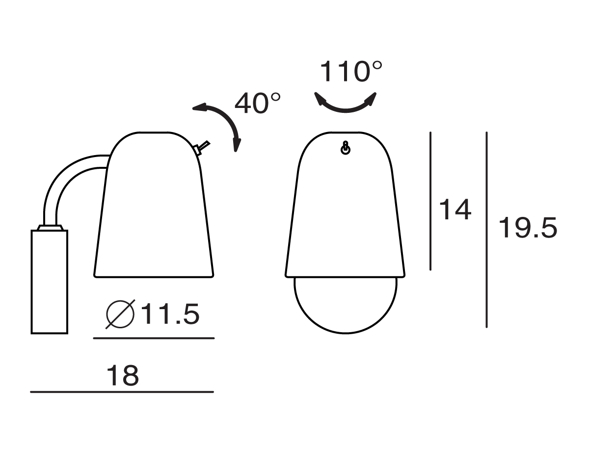 Dobi Wall Light Black - SE A/DOBI/BLACK