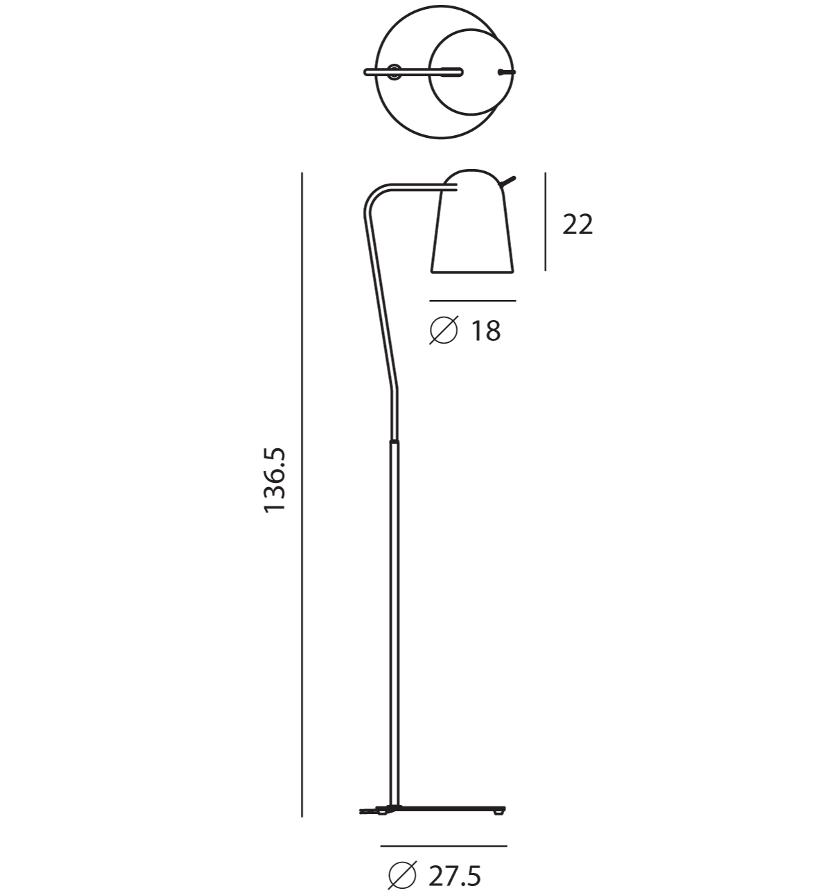 Dodo Floor Lamp White & Brass - SE PT/DODO/WH/BRA