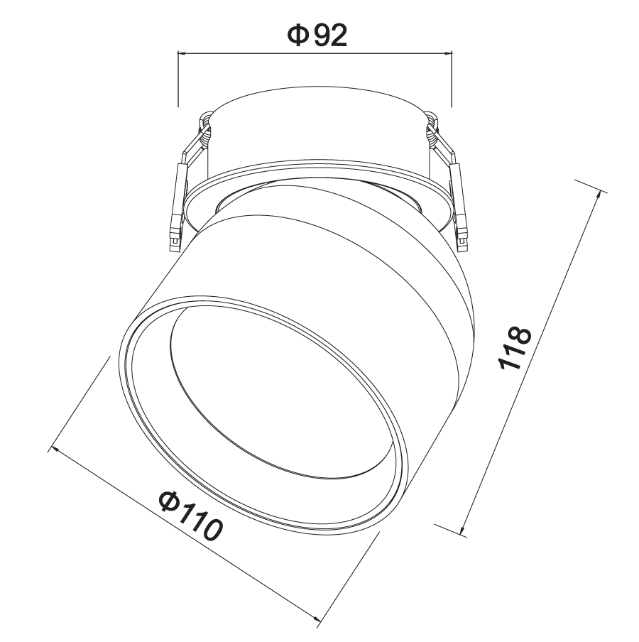 Dome LED Adjustable Downlight 12W 3000K White - SI DOME/12W/ADJ/38D/3K/WHITE