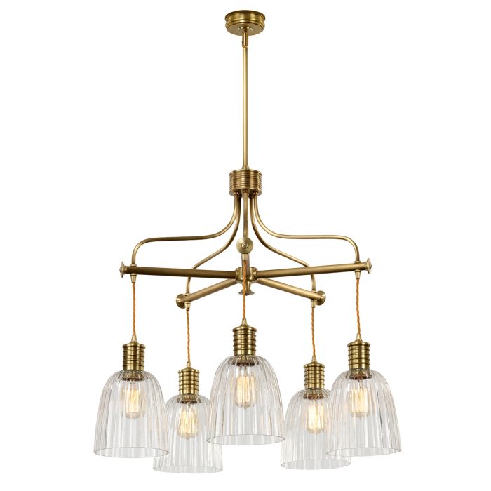 Douille 5 Light Chandelier Aged Brass - DOUILLE5-AB