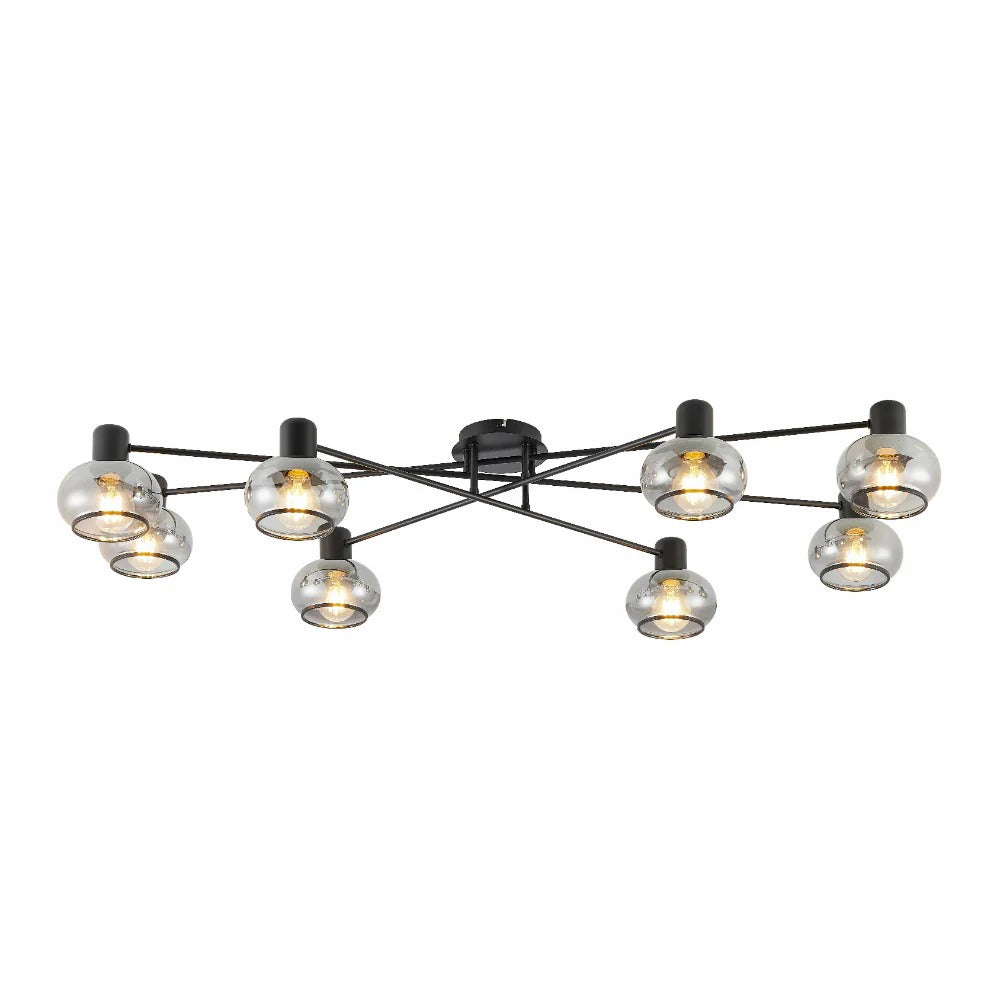 MARBELL Semi-Flush Mount 8 Lights Black Smoke - MARBELL CTC8BKSM