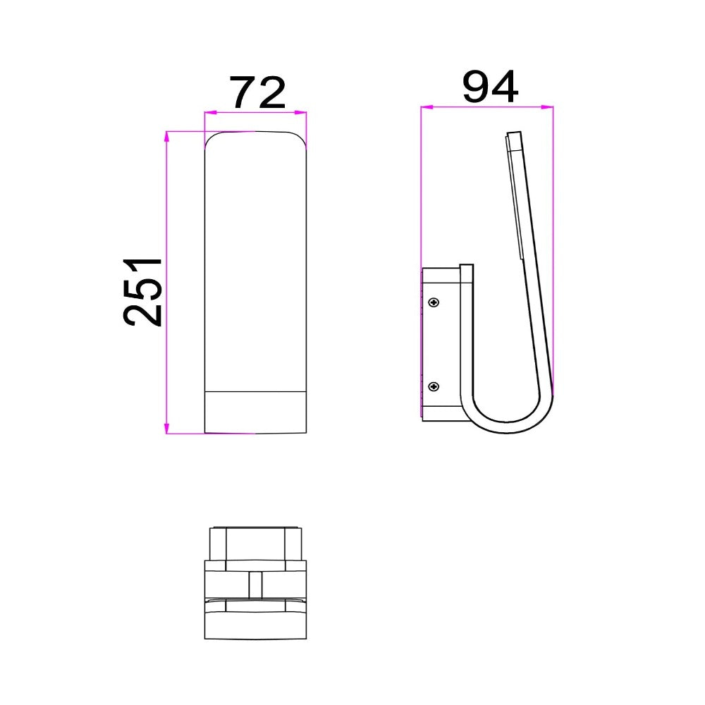 Buy Exterior Wall Lights Australia HAK Exterior Hook Wall Light White 3CCT - HAK2