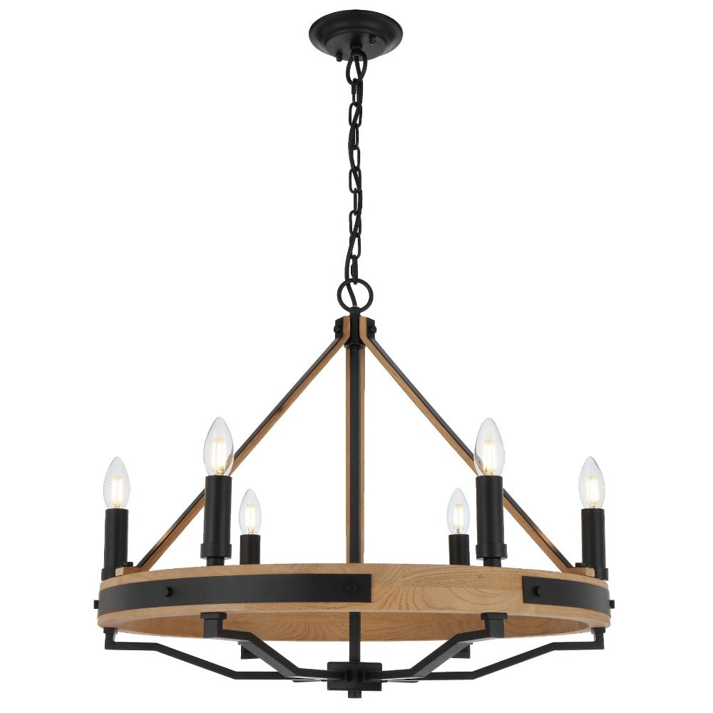 DARIEN Pendant 6 Lights Ash & Black Matt - DARIEN PE6-ASH