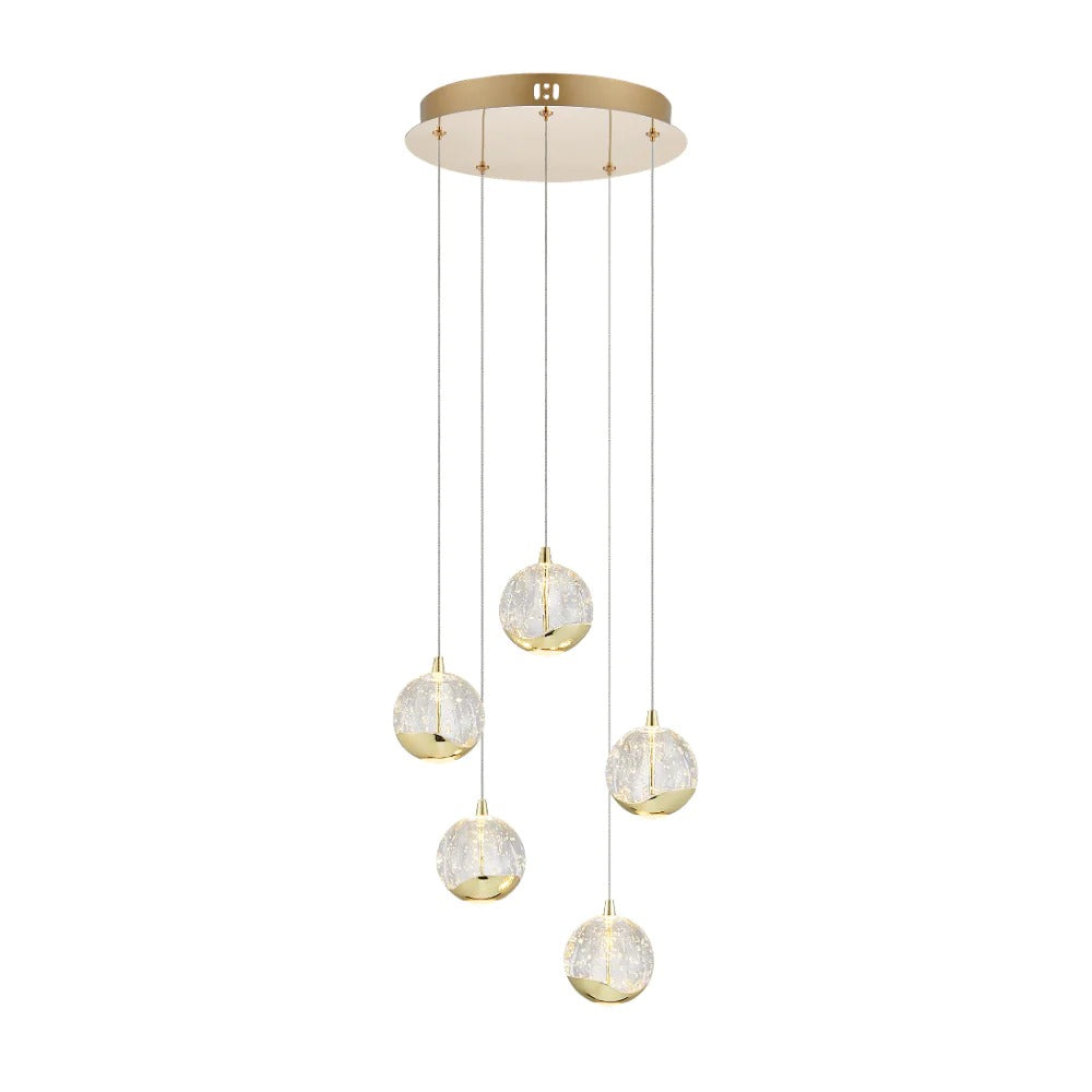 SEGOVIA Cluster Pendant 5 Lights Gold 3000K - SEGOVIA PE5-GD